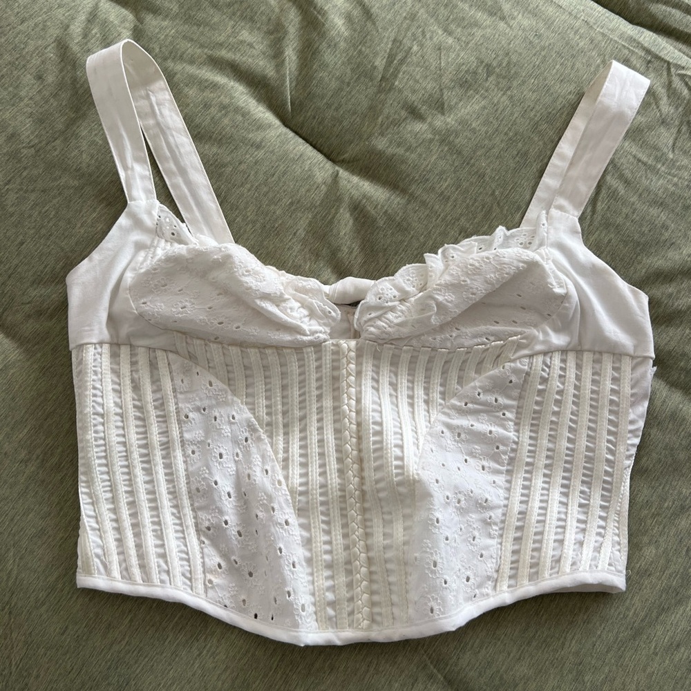 With Jean white corset top